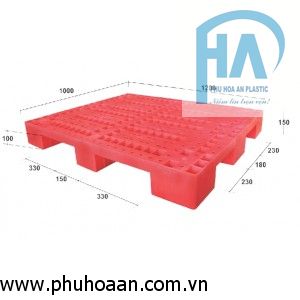 Pallet nhựa PL 012LS đỏ cao cấp Phú Hòa An