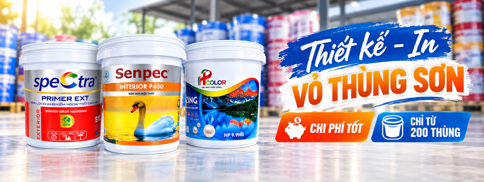 Thiết kế - In vỏ thùng sơn Phú Hoà An