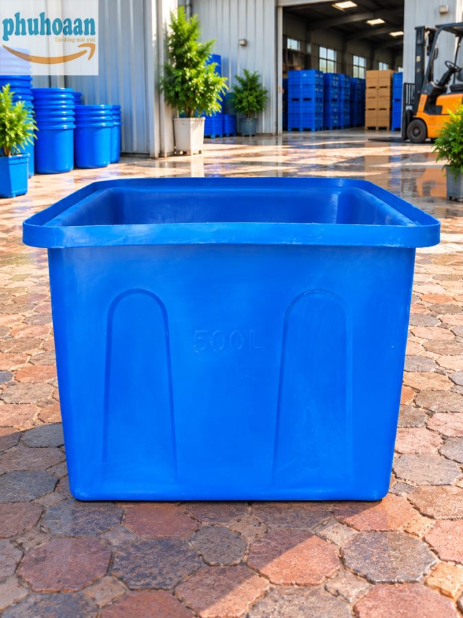 Thùng nhựa chữ nhật 500 lít giá rẻ