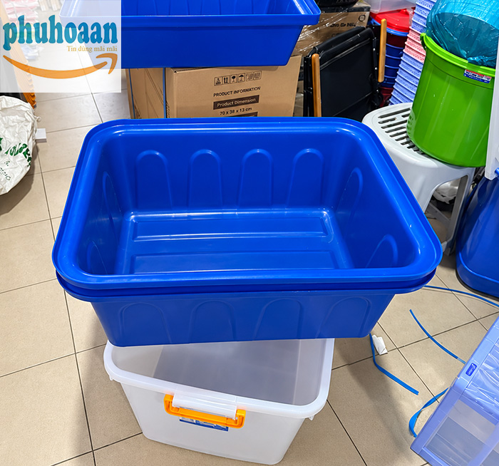 Thùng nhựa chữ nhật 30 lít (thùng nhựa nuôi cá) giá rẻ