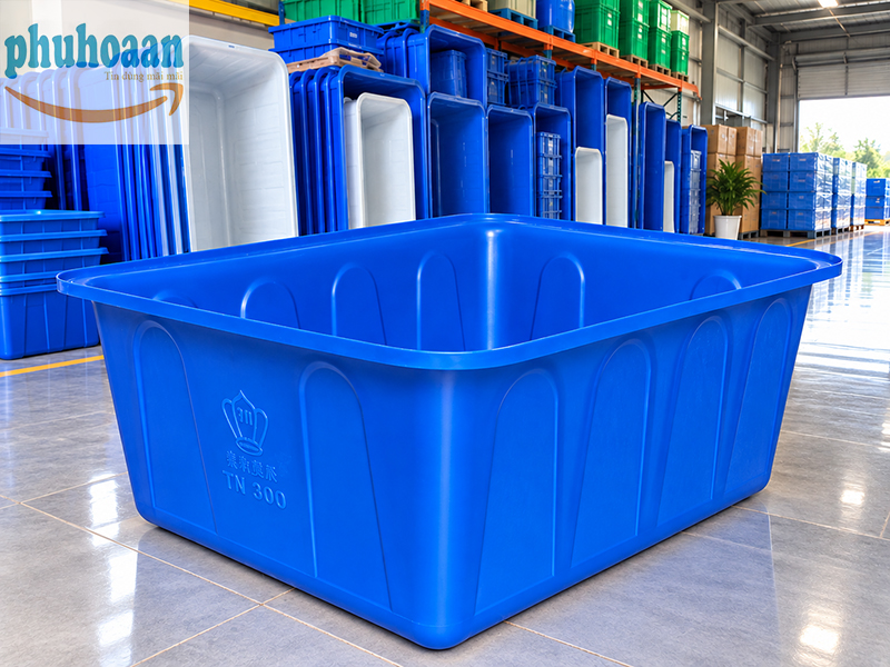 Thùng nhựa chữ nhật 300 lít giá rẻ