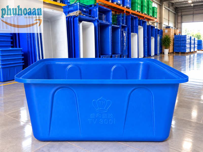 Thùng nhựa chữ nhật 300 lít giá rẻ