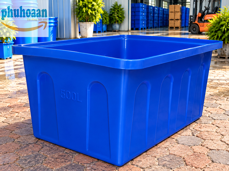 Thùng nhựa chữ nhật 500 lít giá rẻ