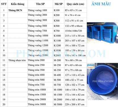 Các loại thùng nhựa nuôi cá đầy đủ nhất