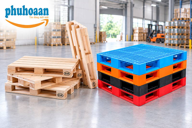 Pallet nhựa và Pallet gỗ: Ưu nhược điểm, cách lựa chọn phù hợp