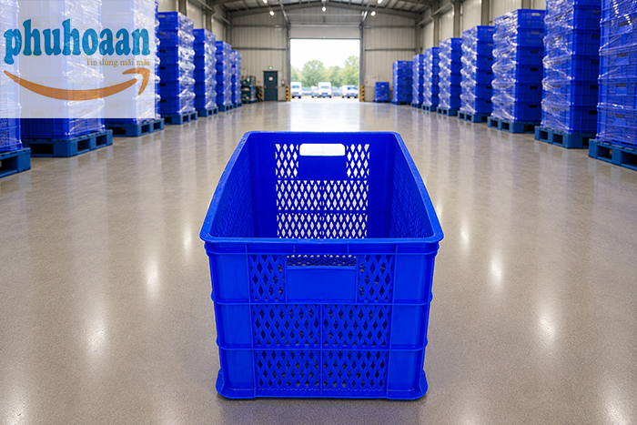 Sọt nhựa 5 bánh xe giá rẻ tận xưởng