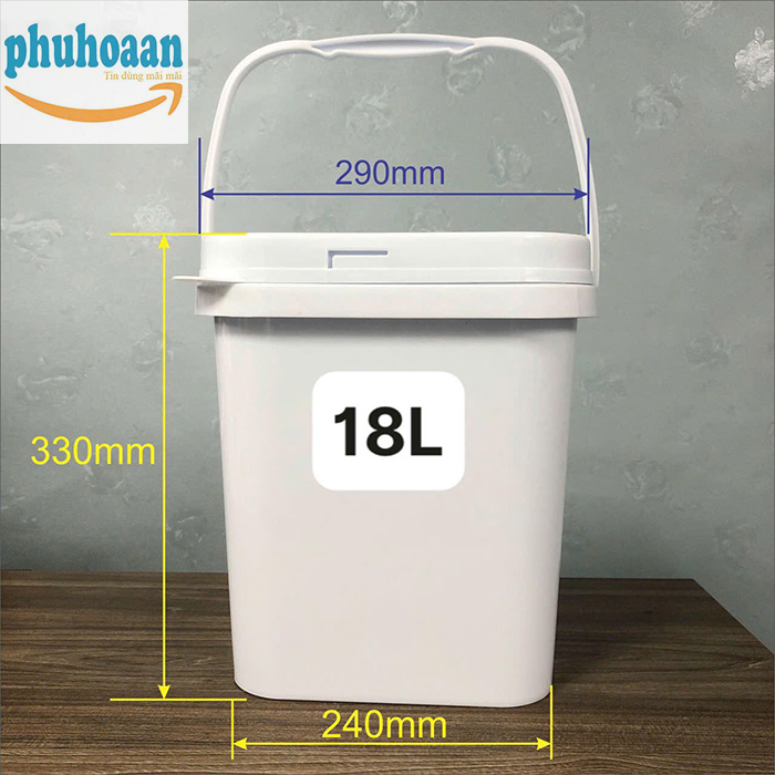 Xô nhựa vuông 18L